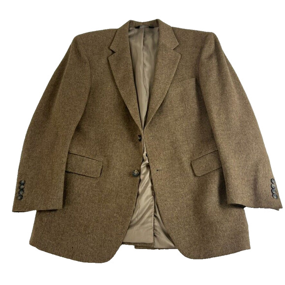 Jos A Bank Blazer 40R Brown 100% Camel Hair Sports Coat Suit Jacket 2 Button - Picture 1 of 9